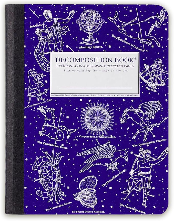 Decomposition Celestial Composition Notebook - 9.75 x 7.5 Journal with 160 Lined Pages - Notebooks for School Supplies, Home & Office - 100% Recycled Paper - Made in USA