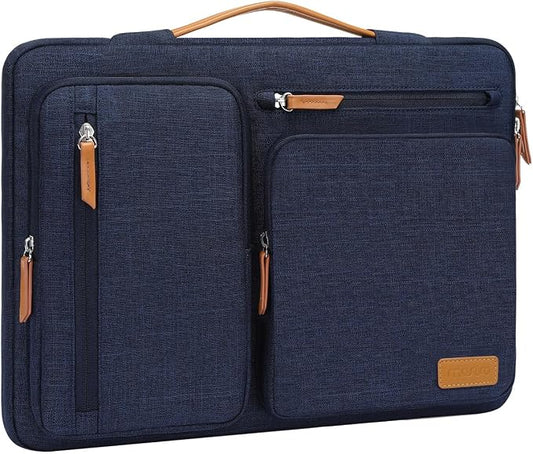 MOSISO 360 Protective Laptop Case 17.3 inch, 17-17.3 inch Laptop Sleeve Compatible with Dell, HP, Lenovo, Asus, Acer, Alienware, Side Open Carrying Case with 4 Zipper Pockets&Handle, Navy Blue