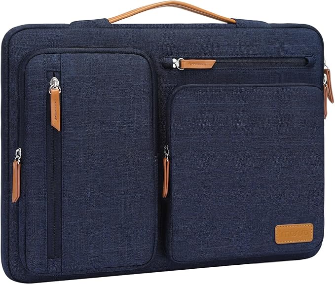 MOSISO 360 Protective Laptop Case 13 inch, 13 inch Laptop Sleeve Compatible with MacBook Air M5 M4 M3 M2 M1 2026-2018/Neo/Pro M2 M1, Side Open Carrying Case with 4 Zipper Pockets&Handle, Navy Blue