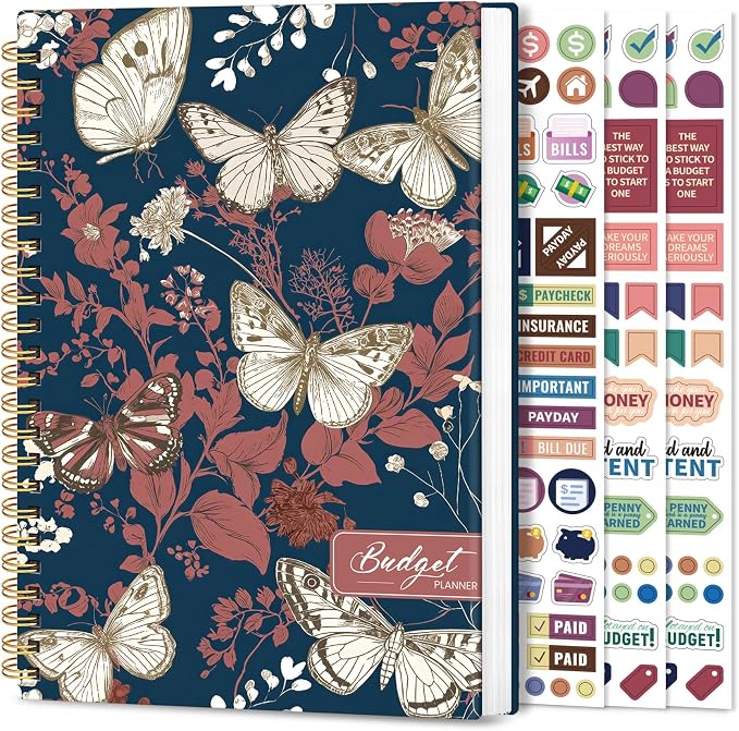 Budget Planner - Monthly Budget Book with Expense Tracker Notebook, Undated Bill Organizer & Finance Planner to Take Control of Your Money, Account Book to Manage Your Finances-Golden Flutter