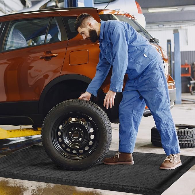 Anti Fatigue Mats Industrial 2' x 5' Ergonomic Standing Mat 15/16" Thick Commercial Kitchen Mats Heavy Duty Grade Diamond Plate Shop Mat Support for Leg & Back Pain