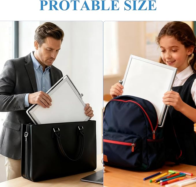 Small White Board with Stand, Double-Sided Desktop Whiteboard with 10 Markers, 4 Magnets & 1 Eraser, 10" x 10" Mini Dry Erase Board for Desk, Office, Kitchen, School, Kids Room