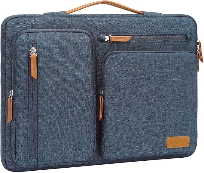 MOSISO 360 Protective Laptop Case 13 inch, 13 inch Laptop Sleeve Compatible with MacBook Air M5 M4 M3 M2 M1 2026-2018/Neo/Pro M2 M1, Side Open Carrying Case with 4 Zipper Pockets&Handle, Haze Blue