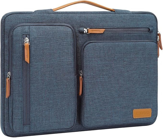 MOSISO 360 Protective Laptop Case 13 inch, 13 inch Laptop Sleeve Compatible with MacBook Air M5 M4 M3 M2 M1 2026-2018/Neo/Pro M2 M1, Side Open Carrying Case with 4 Zipper Pockets&Handle, Haze Blue