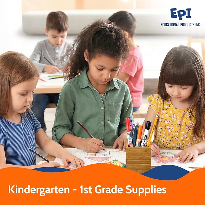 EPI Essentials Back to School Supplies for Kids – 54 Items in Kit – Kindergarten to 1st Grade School Supply Packs – Wide-Ruled Bundle with Composition Notebooks – Suitable for Homeschooling