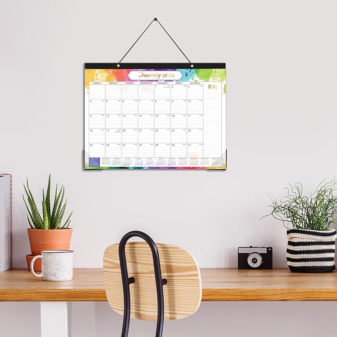 2026 Desk Calendar - JAN 2026 - DEC 2026, 14.6" x 11.4" 2026 Calendar, 12 Months Desk Calendar, Desk Pad, Colorful