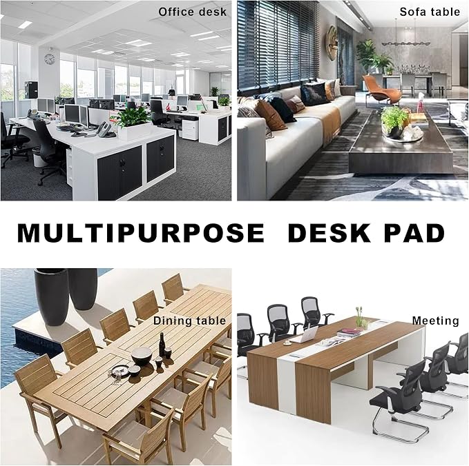CENNBIE MAX200 78.7" x 39.4" Leather Desk Mat, Extra Large Desk Pad Blotter Protector, Extended Table Pad, Waterproof PU Leather Desk Mat on top of desks Large for Office and Home (Grey)
