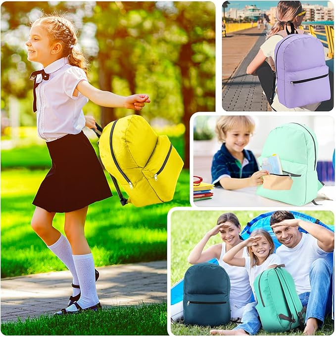 Silkfly 12 Pcs 17" Backpacks with 144 Pcs School Supplies Kits Includes Markers Scissors Rulers Sharpeners Ballpoint Pens Erasers Pencil Cases Pencils for Elementary Middle High School