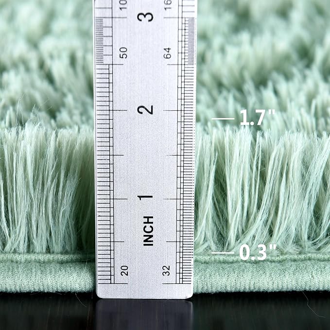 Awaytail Sage Rug Collection - 2 x 3' Non-Slip Height Pile 1.4" Plush Rug Rubber Backing - Throw Rugs Carpet for Bedroom