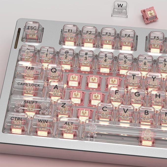 Outemu Red Bean Creamy Pro Keyboard Switch with Diffuser for Mechanical Gaming Keyboard,5-Pin 40gf Linear Pre-Lubed Switches(90Pcs)