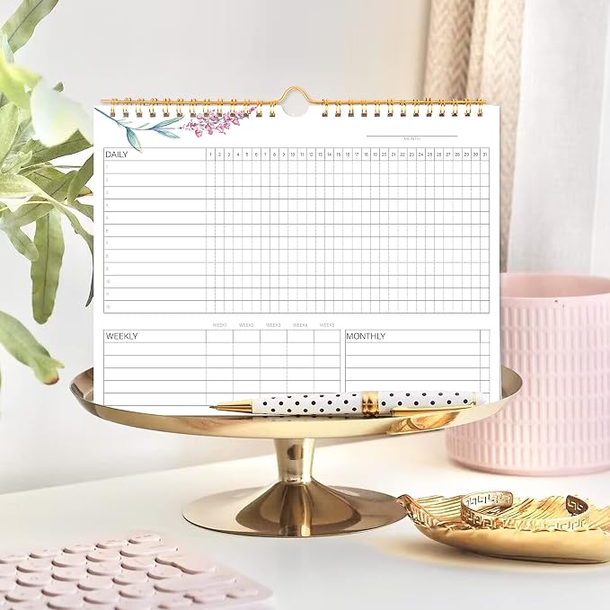 Habit Tracker Calendar- 12 Months Undated Daily, Weekly & Monthly Habit Tracker Journal, Writable Habits Track Calendar for Goal Setting, Boost Productivity, Workout Motivation & Self Care Tool