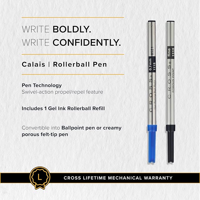 Cross AT0115-18 Calais Matte Metallic Rollerball Pen, Midnight Blue