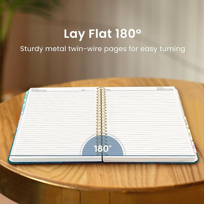 Large Spiral Lined Notebooks for Work with Removable Dividers & Tabs, 8.5"x11" Pretty Hardcover 5 Subject Notebook Journal for Women, College Ruled, Perfect for Study & Office Organization, 280 Pages,Galaxy Flow