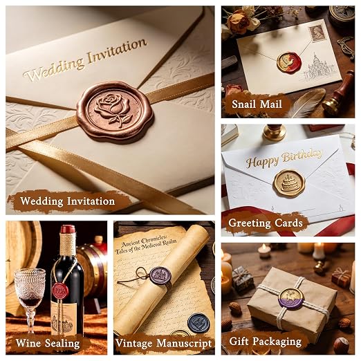 TRINIDa Wax Seal Kit - 420 Pcs in 28 Colors, Eco-Friendly Fast Melting Sealing Wax, Smokeless & Bubble-Free Wax Seal Beads with Melting Spoon & 10 Tea Lights for Wedding Invitations & Envelopes
