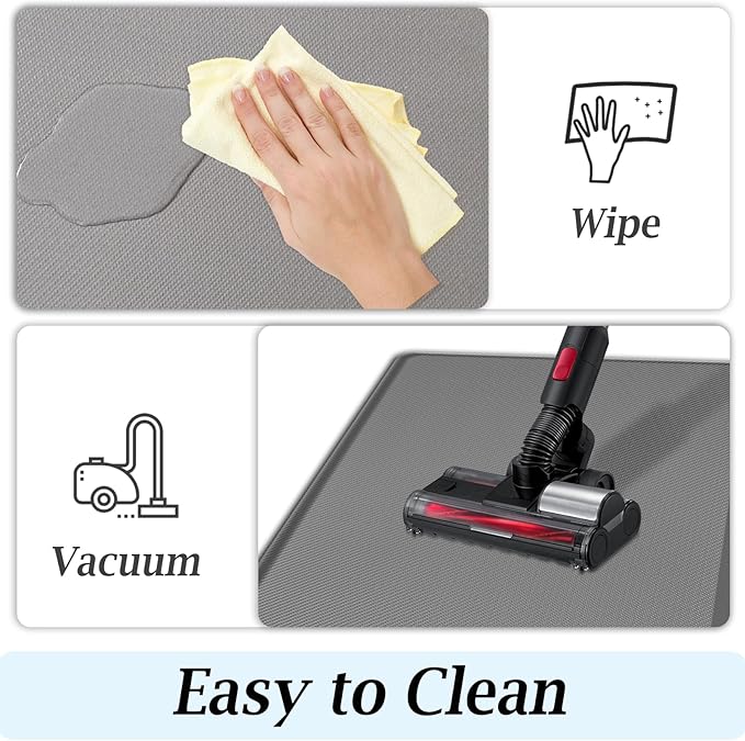 Artnice Kitchen Mats for Floor, 3/4 Inch Thick Cushioned Anti Fatigue Mat, Waterproof Non-Slip Kitchen Rugs, Stain Resistant Comfort Padded for Standing Desk, Sink, Office, (20" x 47.2", Grey)