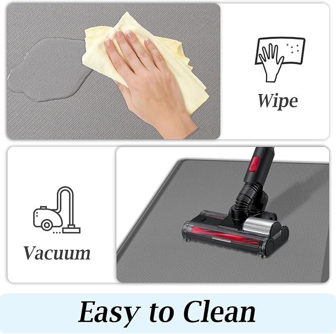 Artnice Kitchen Floor Mats Cushioned Anti Fatigue Mat, Waterproof Standing Desk Mat, 0.75" Heavy Duty Non-Slip Kitchen Rugs for Sink, Work Station, Office(17.3" x 28",Grey)
