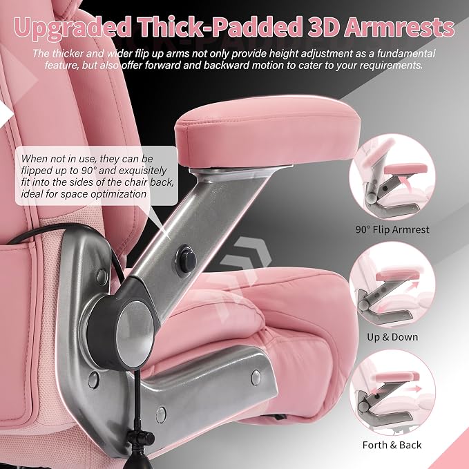 Big and Tall Office Chair 700lbs, Ergonomic High Back Computer Desk Chair | Adjustable Headrest&Lumbar Support, 3D Flip Arms, Large Wheels, Heavy Duty Metal Base, Thick Padded Wide Seat Executive Chair