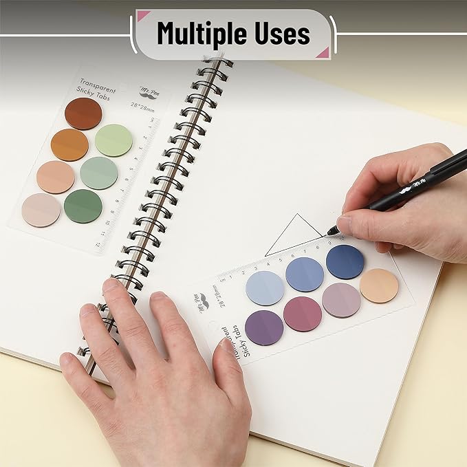 Mr. Pen- Transparent Sticky Notes, 560 Pcs, Assorted Colors, Round Translucent Sticky Notes, Stocky Notes for Bible Journaling