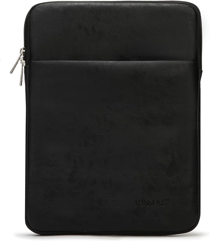 Kinmac 360° Protective Vertical Laptop Sleeve Case Cover Bag (Black PU, 15 inch-15.6 inch)