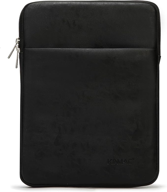 Kinmac 360° Protective Vertical Laptop Sleeve Case Cover Bag (Black PU, 15.6 inch-16 inch)
