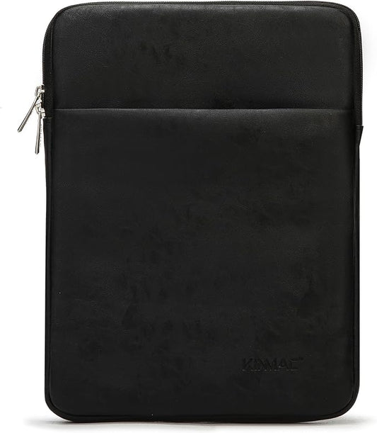 Kinmac 360° Protective Vertical Laptop Sleeve Case Cover Bag (Black PU, 15.6 inch-16 inch)