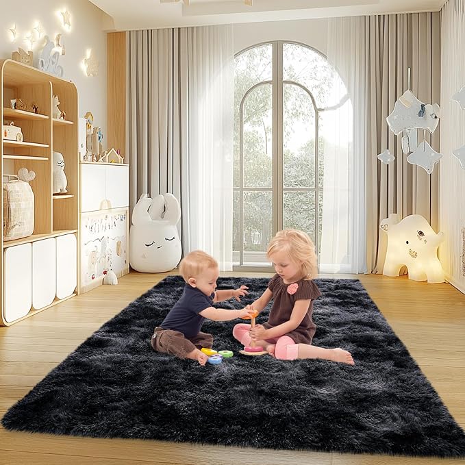 Mugorn Small Soft Shag Rugs for Bedroom, 4x6 Fluffy Area Rugs for Living Room