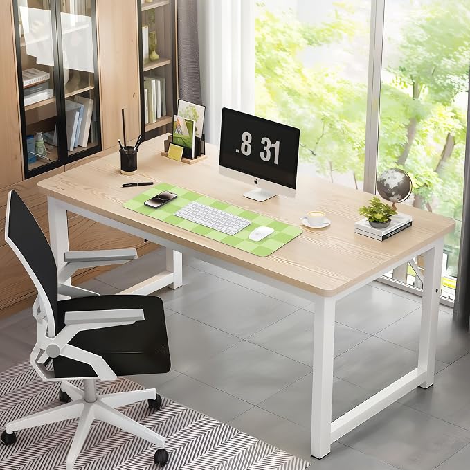 AFIING Green Checkered Desk Mat 31.5" x 12", Waterproof Desk Pad | Non-Slip Rubber Base, Easy Clean Surface, Checkered Design, Office & Home