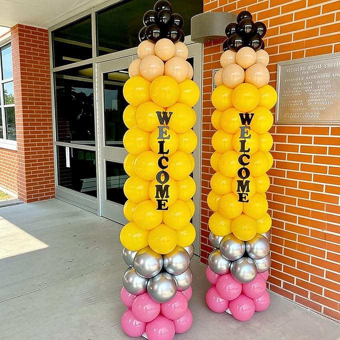 163Pcs Back to School Pencil Balloons, 12Inch Pencil Colorful Balloon DIY Arch Kit, Welcome Back First Day of School Classroom Kindergarten Party Decorations