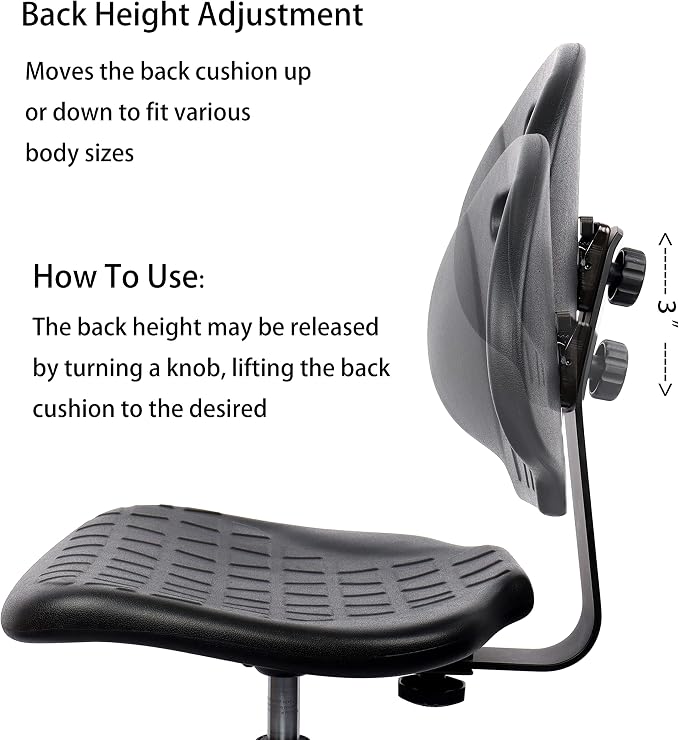 TAKE UR SEAT® Deluxe Drafting Lab Stool Chair, 18'' Adjustable Footring, 10'' Adjustable Height, 450 lbs seat Capacity, Heavy Duty, Shipped Within 24 Hours (Standard Caster)