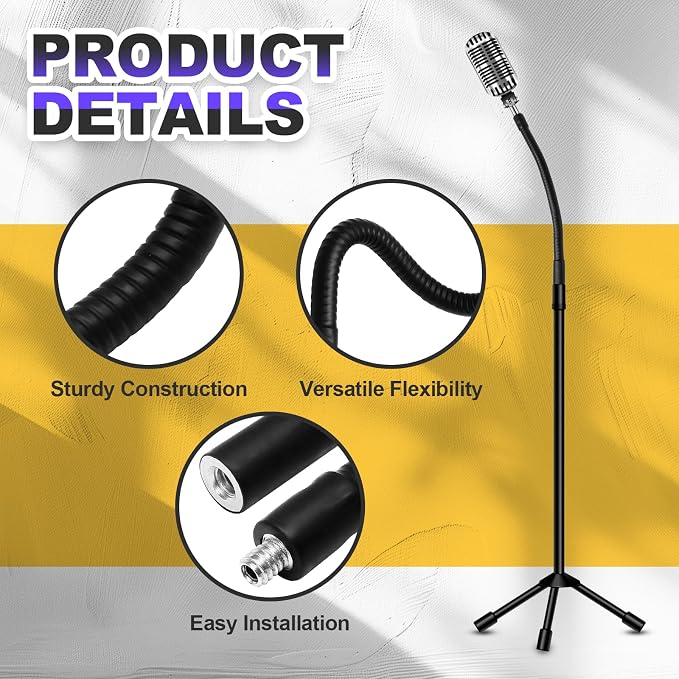 16" Gooseneck Tube Extension Holder,1/4"-20 Female to Male Thread Metal Universal Hose Flexible Arm for Phone Action Camera Microphone(2 PCS)