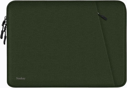 Laptop Sleeve 14 inch, Shockproof Protective Computer Cover with Accessories Pocket, Portable Laptop Case Compatible for 14 inch MacBook Air/Pro, Dell, HP, Acer, Asus, Lenovo, Army Green