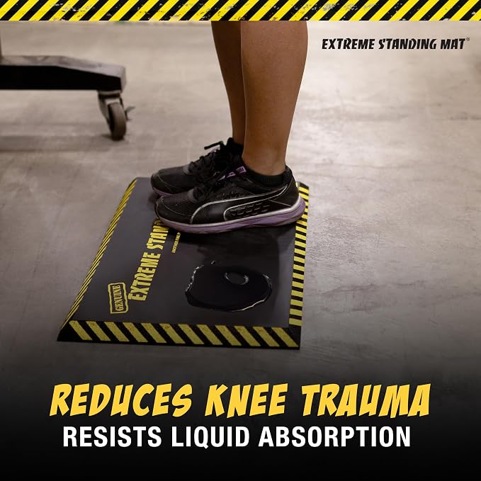 14” x 21” - 1” Thick 6pk | 6-Pack of Anti Fatigue Mats for Standing | One Inch ThickIndustrial Antifatigue Mat with Safety Stripes | Kitchen Standing Mat