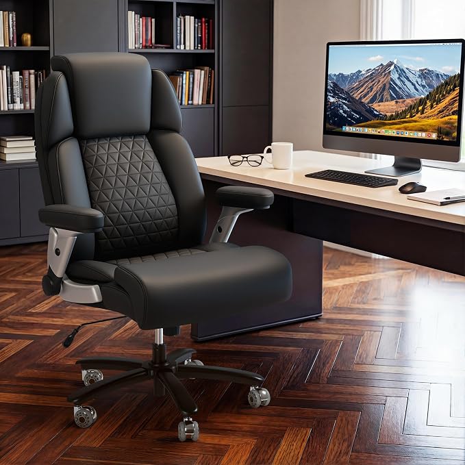 Furmax Big and Tall Office Chair 500lbs Executive Heavy Duty Office Chair with Adjustable Lumbar Support, High Back Ergonomic Desk Chair with Thick Padded Extra Wide Seat for Heavy People