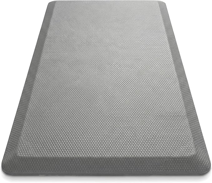 Anti Fatigue Floor Mat - 3/4 Inch Thick Kitchen Rug for Floor, Standing Desk Mat - Comfort at Home, Office, Garage - Non Slip Bottom, Durable and Stain Resistant (Grey, 20" x 39")
