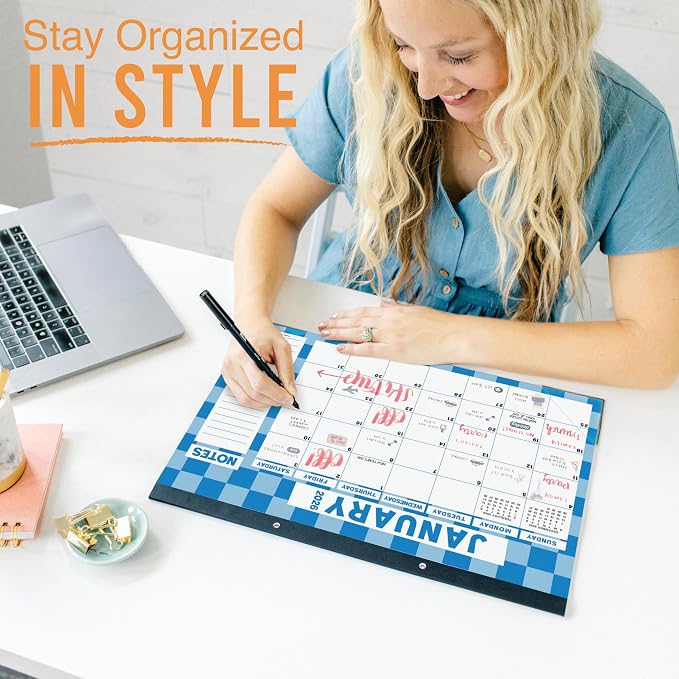 Hadley Designs Large Teacher Desk Calendar 2026-2027 - Desktop Calendar 2026, 18-Month Desk Calendars for Home, Office & Classroom, Cute Classroom Must Haves, Back to School Teacher Gifts