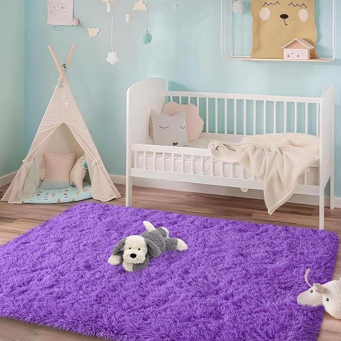 Mugorn Small Soft Shag Rugs for Bedroom, 4x6 Fluffy Area Rugs for Living Room