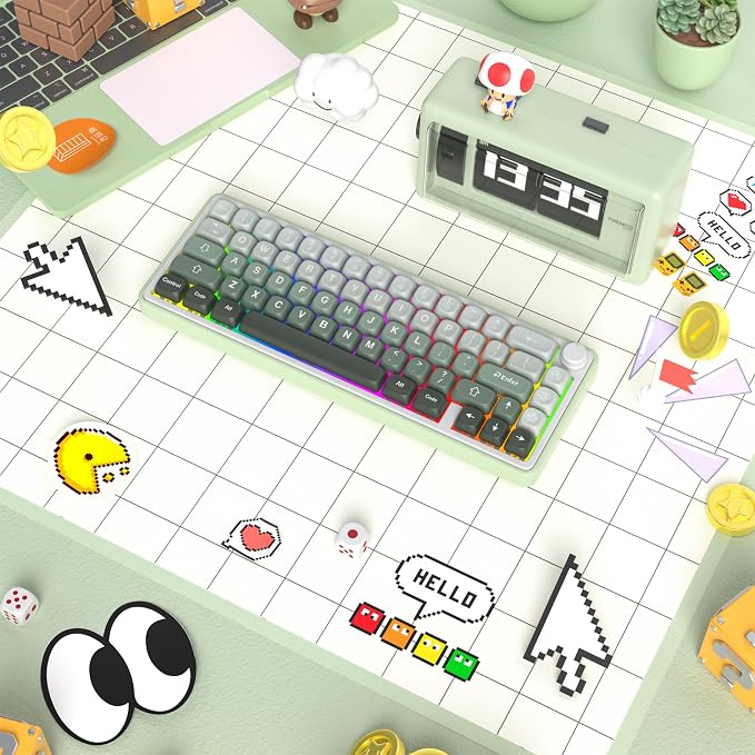 Guffercty kred MOA Profile Keycaps Set 132 PCS, PBT Keycaps Compatible with Cherry MX Switch 60% 65% 75% 100% Mechanical Keyboards for Gaming & Office (MOA-Gradient Green)