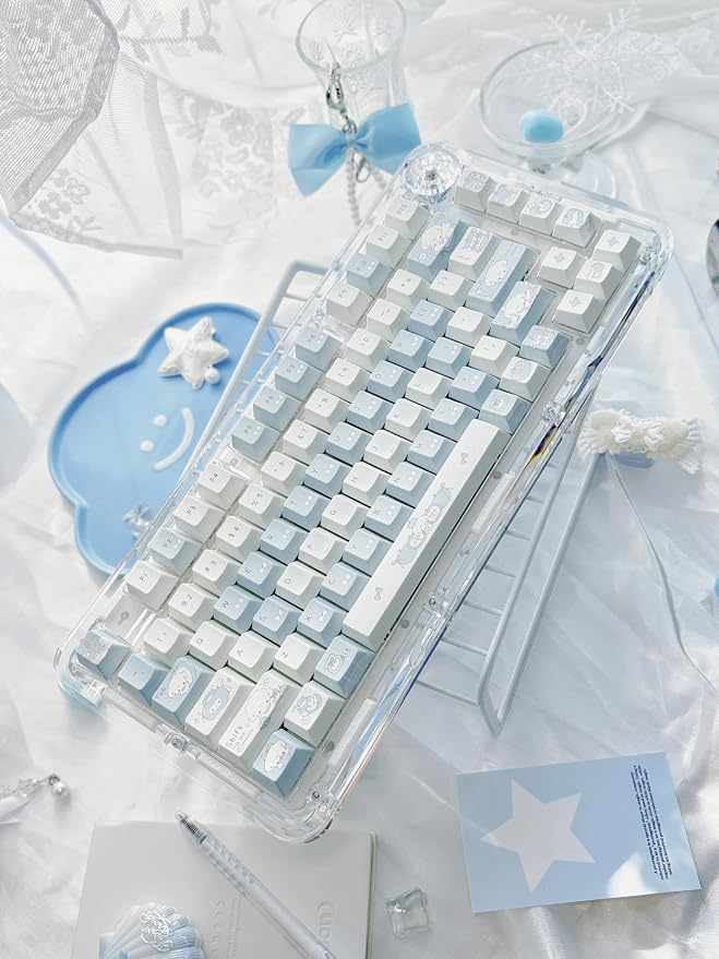 Blue Puppy's Fruits Keycaps 140 Keys, Cherry Profile PBT Key Caps Set, Dye Sublimation Cute Keyboard Keycaps, Custom Key Cap for Cherry MX Switches Mechanical Gaming Keyboard 60% 75% 100%