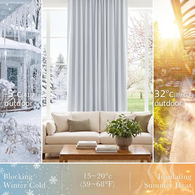 Pony Dance Short Curtains for Bathroom Window, Half Drapes for Kitchen Window, loft Thermal Insulated Curtain Tiers for Bedroom/Basement, Long 24 x Wide 29 inches per Panel, Greyish White, Set of 2