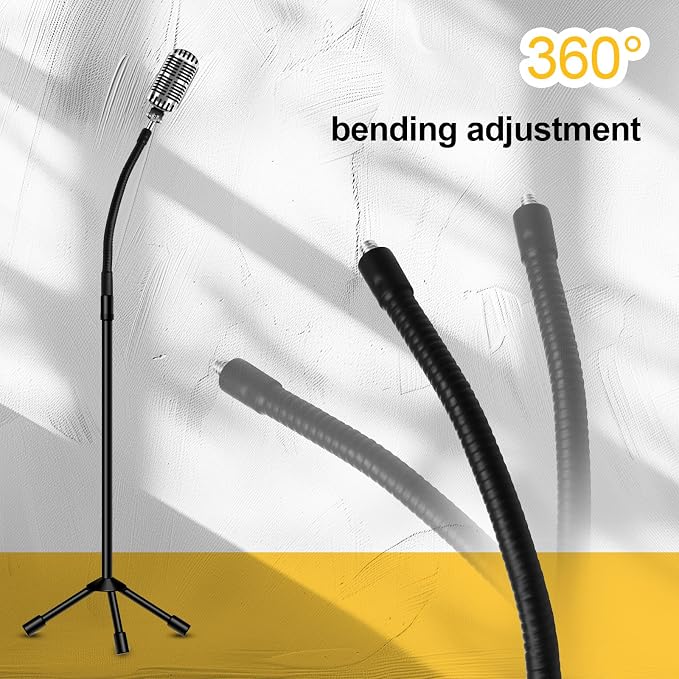 20" Gooseneck Tube Extension Holder,1/4"-20 Female to Male Thread Metal Universal Hose Flexible Arm for Phone Action Camera Microphone(2 PCS)