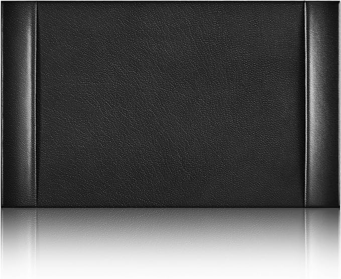 26.5 x 17.3 Inch Leather Desk Pad Protector with Side Rails, Executive Office Desk Mat for Home Workspace, Writing Surface, Mouse & Keyboard Pad, Elegant Gift for Men Dad Husband(Black)