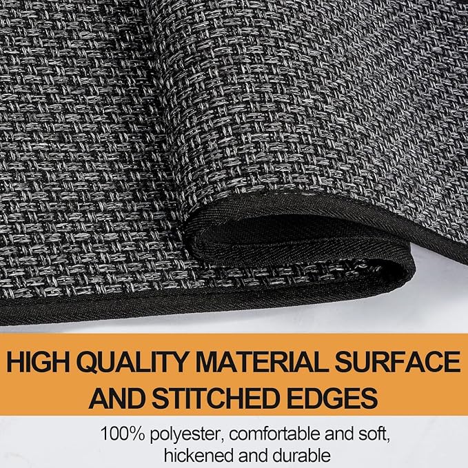 SUMLANS Kitchen Mat 1 PCS, Cushioned Non Slip Rugs for Kitchen Floor, Absorbent Runner Comfort Standing Mats Washable for Kitchen, Office, Home (Black, 17.3"x79")