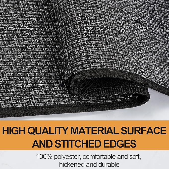 SUMLANS Kitchen Mat Set of 2 PCS, Cushioned Non Slip Rugs for Kitchen Floor, Absorbent Runner Comfort Standing Mats Washable for Kitchen, Office, Home (Black, 17.3"x30"+17.3"x60")