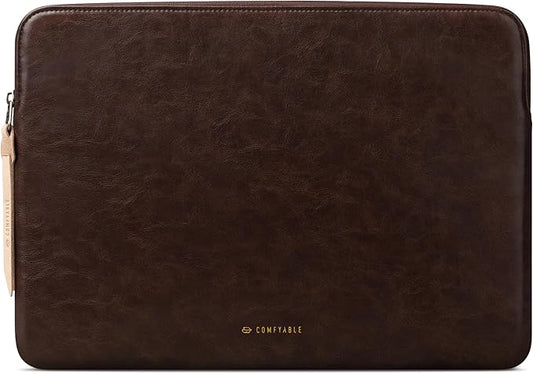 Comfyable Slim Protective Laptop Sleeve Compatible with 13/13.3/14 Inch MacBook Air & MacBook Pro, Mac Travel Case, Laptop Pouch, Slim PU Leather Cover M5/M4/M3/M2/M1 2025-2021, Briarwood