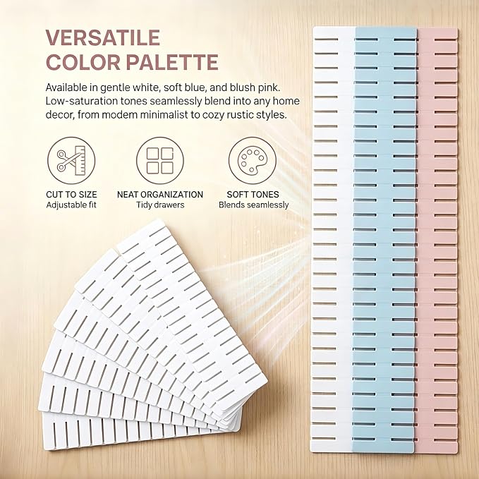 16 Pcs Adjustable Drawer Dividers, DIY Plastic Grid Separators for Clothes, Socks, Underwear, Kitchen and Office, Cuttable Drawer Organizer Dividers, 14.5 x 2.7 in (4 Packs of 4)（Pink）