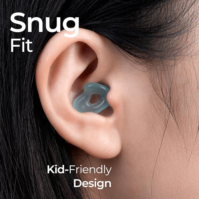 Kids Ear Plugs (6-12 yrs) - Reusable Noise Cancelling Ear Protection with 5 Ear Tip Sizes (XXS - L) for School, Sports, Playground - 23dB Noise Reduction for Focus and Comfort