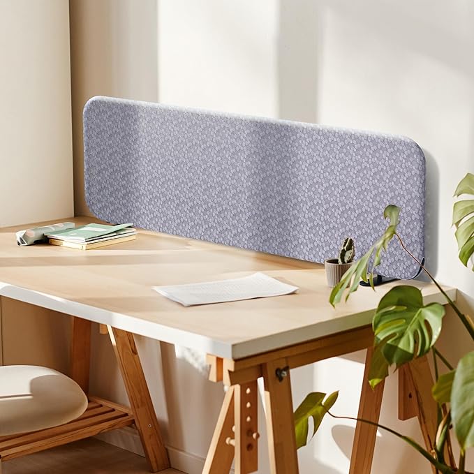 DECOLAB Freestanding Desk Divider, Portable Privacy Screen Partition for Home, Office, Shared Workspace, Restaurant, Anti-Scratch, 48 x 18 Inch, Dandelion