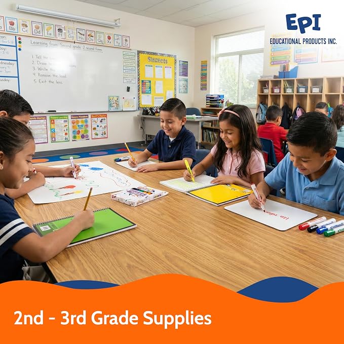 EPI Essentials Back to School Supplies for Kids 2nd & 3rd Grade – 71 Items in Kit – Elementary School Supply Packs – Wide-Ruled Bundle with Composition Notebooks – Suitable for Homeschooling
