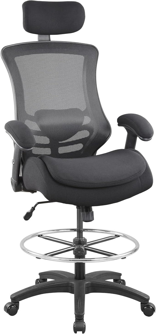 BOLISS 400lbs Ergonomic Drafting Chair Tall Office Mesh Chair | Adjustable Headrest, Standing Desk Chair, Height Adjustable Armrest and Flip up Arms, Adjustable Lumbar Cushion