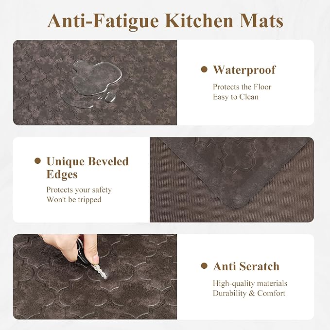 HEBE Anti Fatigue Kitchen Mats for Floor 20"x60", Cushioned Standing Mat
